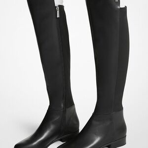 Micheal Michael Kors the Bromley Black Over-the-Knee Leather Riding Style Boots.